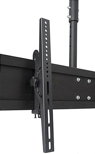 Ceiling TV Mount for (2) 30"-60” Monitors, Tilting Bracket, Adjustable Height - Black - Image 3