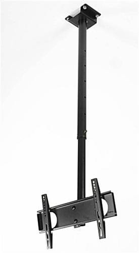 Ceiling TV Mount for Monitors 23-42", 360 Rotation, Tilt, Adjustable Height - Black