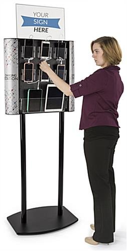Charging Station for Floor, Custom Side Graphics, 8 Cables, 17 x 11 Sign - Black - Image 3
