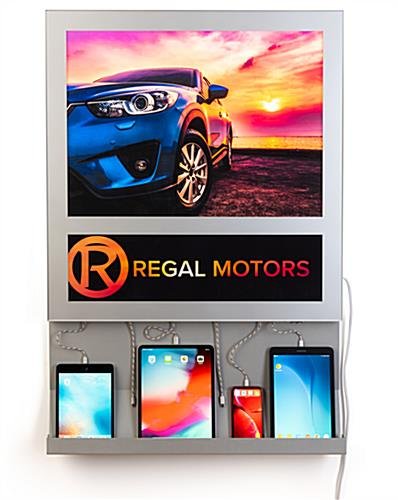 Charging Station for Wall, 6 Cables, 23" x 24" Custom Poster - Silver - Image 3