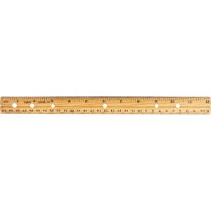 Charles Leonard, Inc 12" Beveled Ruler with Single Metal Edge, Wood, 36 ct