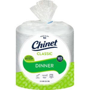 Chinet 10 3/8" Paper Plate, White, 165 ct