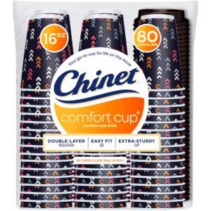 Chinet Comfort Cup, Hot Cup with Lid, 16 oz, 80 ct