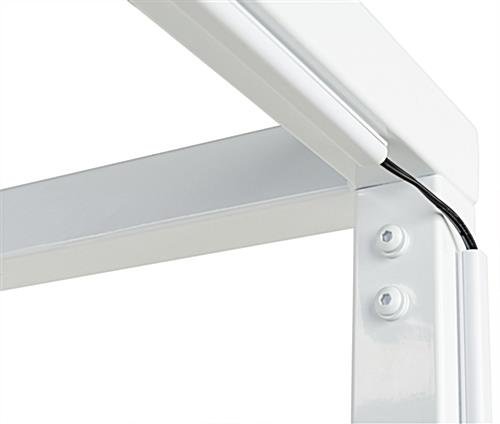Clothing Rack with 21.5" Digital Screen, Maple MDF Base & Partitioned Rail - White - Image 7