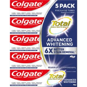 Colgate Total Advanced Whitening Toothpaste, 6.4 oz, 5 ct