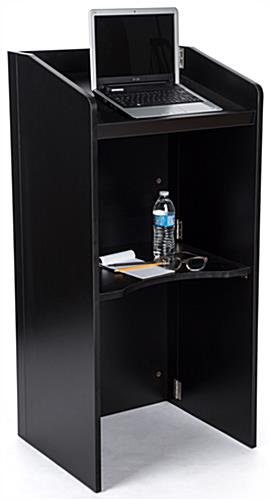 Collapsible Lectern with Knockdown Design, 1 Shelf, 46.125" Tall - Black - Image 3