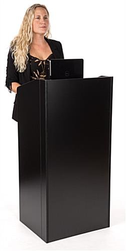 Collapsible Lectern with Knockdown Design, 1 Shelf, 46.125" Tall - Black - Image 4
