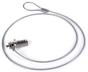 Combination Cable Lock for iPad Stands, 4 Code Combination - Silver