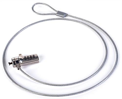 Combination Cable Lock for iPad Stands, 4 Code Combination - Silver