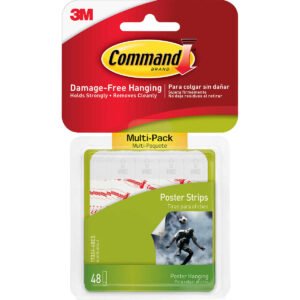 Command Poster Strips, White, 48 ct