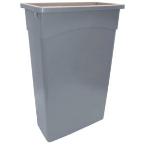 Continental Wall Hugger Trash Can, 23 Gallon, Gray