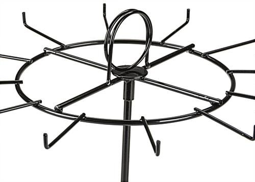 Counter Spinner Rack w/ Sign Holder, (12) 2.125" Hooks - Black - Image 3