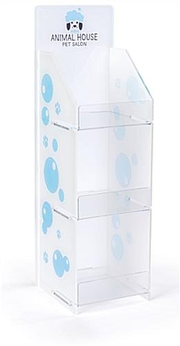 Countertop Acrylic Display with Custom Print, 3 Tiers - Clear