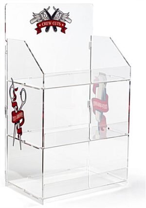 Countertop Acrylic Display with Custom Print, 3 Tiers - Clear