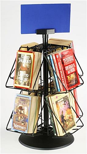 Countertop Book Holder with Sign Clip, 8 Pockets - Black - Image 3