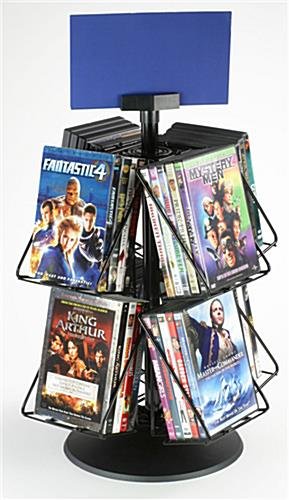 Countertop Book Holder with Sign Clip, 8 Pockets - Black