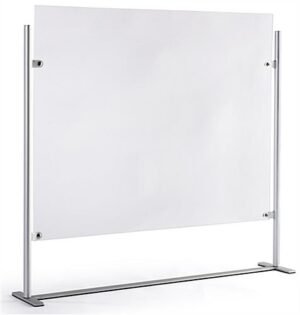 Countertop Sneeze Shield, Acrylic w/ Metal Frame, Adjustable Design - Clear