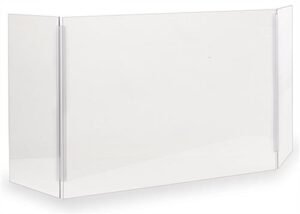 Countertop Sneeze Shield, Adjustable, Polycarbonate, Three Panels - Clear