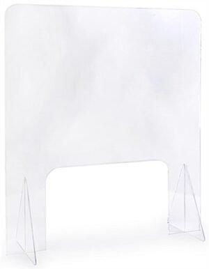 Countertop Sneeze Shield w/ Large Pass-Through, Acrylic, Single Panel - Clear