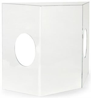 Countertop Sneeze Shield with Arm Openings, Acrylic, Three Panels - Clear