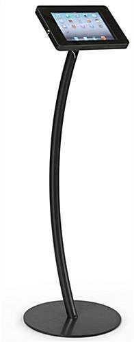 Curved iPad Floor Stand w/ Enclosure, Rotating & Tilting Bracket - Black - Image 2