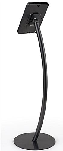 Curved iPad Floor Stand w/ Enclosure, Rotating & Tilting Bracket - Black - Image 3