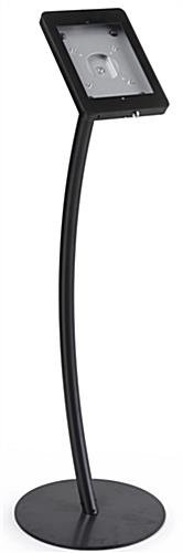 Curved iPad Floor Stand w/ Enclosure, Rotating & Tilting Bracket - Black