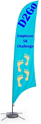 Custom Indoor Feather Flag with Cross Base & Water Bag - 3 Color Printing