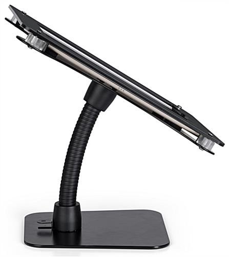 Custom iPad 12.9” Counter Stand, Acrylic Enclosure, Gooseneck Arm - Black - Image 3