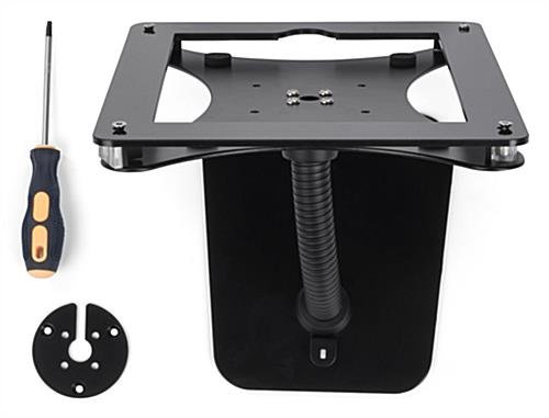Custom iPad 12.9” Counter Stand, Acrylic Enclosure, Gooseneck Arm - Black - Image 5