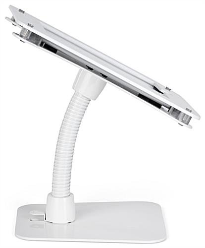 Custom iPad Counter Stand, Acrylic Enclosure, Gooseneck Arm - White - Image 3