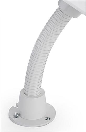 Custom iPad Counter Stand, Acrylic Enclosure, Gooseneck Arm - White - Image 4