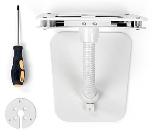 Custom iPad Counter Stand, Acrylic Enclosure, Gooseneck Arm - White - Image 5