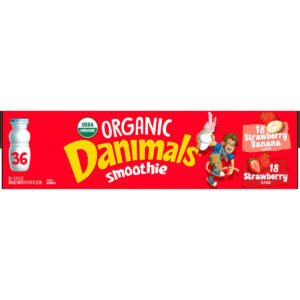 Dannon Danimals Organic Smoothies, Variety Pack, 3.1 oz, 36 ct