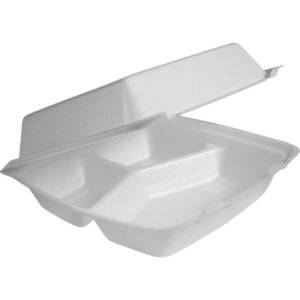 Dart Foam Container, 8"W x 8"L, White, 200 ct