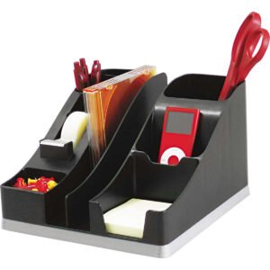 Deflecto 6-Section All-In-One Desk Caddy, Black