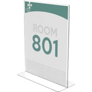 Deflecto Stand-Up Double Sided Sign Holder, Plastic, Letter