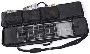 Deluxe Carry Bag in Padded Canvas for 56"h Metal Lit Holder, Interior Pockets - Black
