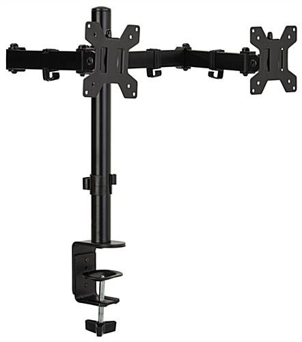Desktop Dual Monitor Stand with Articulating Arm, Fits Monitors 13" to 27" - Black