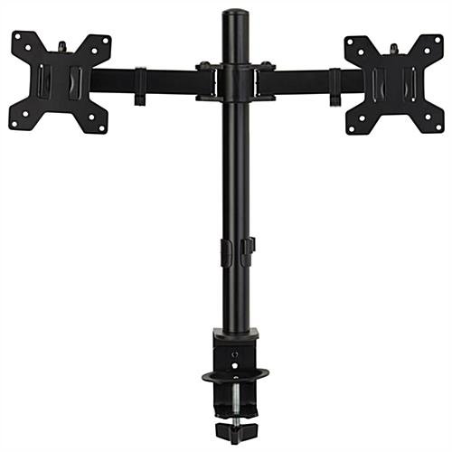Desktop Dual Monitor Stand with Articulating Arm, Fits Monitors 13" to 27" - Black - Image 2