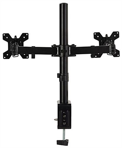 Desktop Dual Monitor Stand with Articulating Arm, Fits Monitors 13" to 27" - Black - Image 3