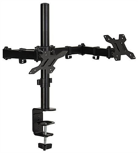 Desktop Dual Monitor Stand with Articulating Arm, Fits Monitors 13" to 27" - Black - Image 5