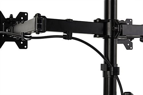 Desktop Dual Monitor Stand with Articulating Arm, Fits Monitors 13" to 27" - Black - Image 7
