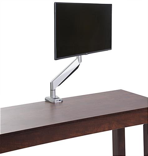 Desktop Monitor Stand with Articulating Arm, Fits 10"-32" Screen - Silver - Image 2