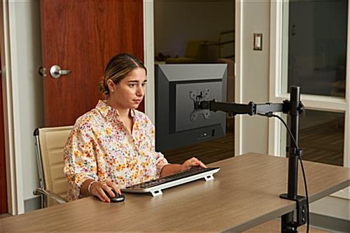 Desktop Monitor Stand with Articulating Arm, Fits Monitors 15" to 27" - Black - Image 9