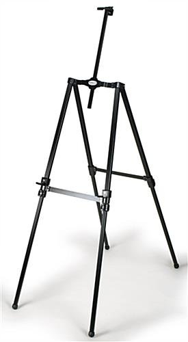 Display Easel for Floor, Height Adjustable, with Adjustable Top Clamp - Black
