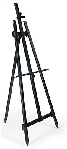 Display Easel for Floor with Adjustable Top and Bottom Bars - Black