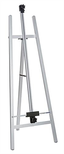 Display Easel for Floor with Adjustable Top and Bottom Clamps - Silver