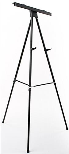 Display Easel for Floor with Clamp for Flip Charts, Adjustable Height - Black
