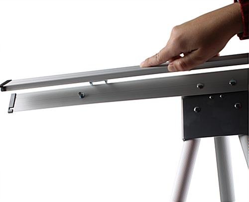 Display Easel for Floor with Clamp for Flip Charts, Adjustable Height - Silver - Image 3